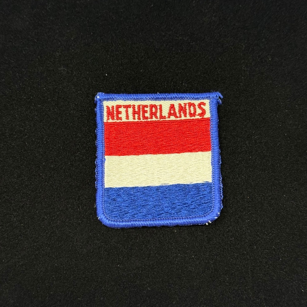 Vintage Netherlands Flag Patch Embroidered Souvenir Dutch Red White Blue Sew On